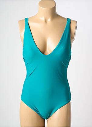 Maillot de bain 1 pièce effet matière satinée haut soutien-gorge avec mousse de rembourrage amovible vert VERY ZEN femme