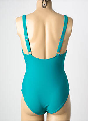 Maillot de bain 1 pièce effet matière satinée haut soutien-gorge avec mousse de rembourrage amovible vert VERY ZEN femme