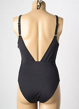Maillot de bain 1 pièce effet matière satinée haut soutien-gorge avec mousse de rembourrage amovible noir HIBIKINI femme
