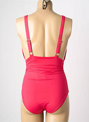 Maillot de bain 1 pièce effet matière satinée haut soutien-gorge avec mousse de rembourrage amovible rouge VIDOYA femme