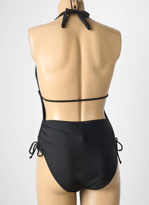 Maillot de bain 1 pièce effet matière satinée haut soutien-gorge avec mousse de rembourrage amovible noir VERY ZEN femme