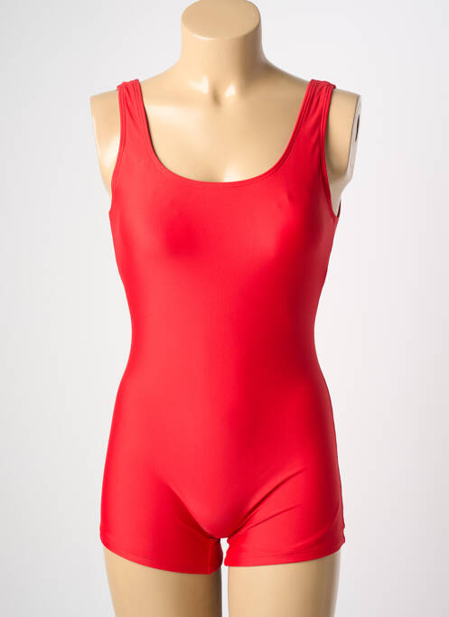 Maillot de bain 1 pièce effet matière satinée haut soutien-gorge avec mousse de rembourrage amovible rouge VIDOYA femme