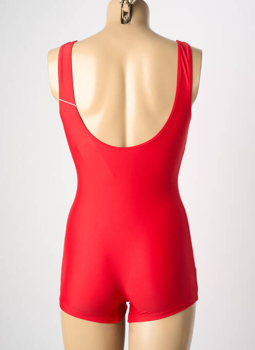 Maillot de bain 1 pièce effet matière satinée haut soutien-gorge avec mousse de rembourrage amovible rouge VIDOYA femme