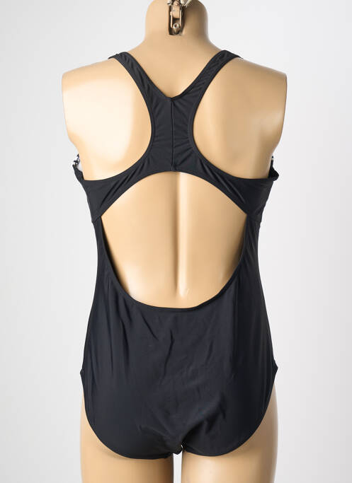 Maillot de bain 1 pièce effet matière satinée haut soutien-gorge avec mousse de rembourrage amovible noir POWER FLOWER femme
