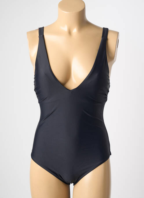 Maillot de bain 1 pièce effet matière satinée haut soutien-gorge avec mousse de rembourrage amovible noir VERY ZEN femme