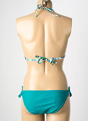 Maillot de bain 2 pièces stretch haut triangles vert VERY ZEN femme