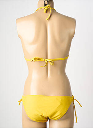 Maillot de bain 2 pièces stretch haut triangles jaune VERY ZEN femme