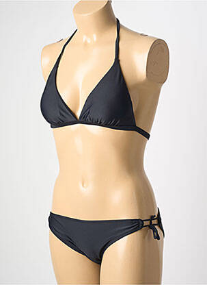 Maillot de bain 2 pièces stretch haut triangles noir VERY ZEN femme