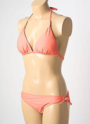 Maillot de bain 2 pièces stretch haut triangles rose VERY ZEN femme