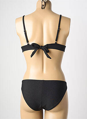 Maillot de bain 2 pièces stretch haut triangles noir HIBIKINI femme