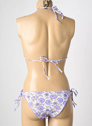 Maillot de bain 2 pièces stretch haut triangles violet MYA femme