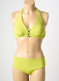 Maillot de bain 2 pièces stretch haut soutien-gorge balconnet vert POWER FLOWER femme