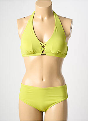 Maillot de bain 2 pièces stretch haut soutien-gorge balconnet vert POWER FLOWER femme