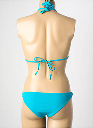 Maillot de bain 2 pièces stretch haut triangles bleu VIOLETTA femme
