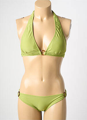 Maillot de bain 2 pièces stretch haut soutien-gorge avec mousse de rembourrage amovible vert MYA femme