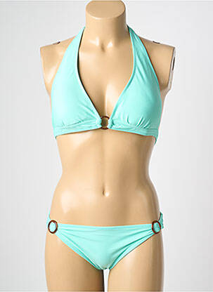 Maillot de bain 2 pièces stretch haut soutien-gorge avec mousse de rembourrage amovible bleu MYA femme