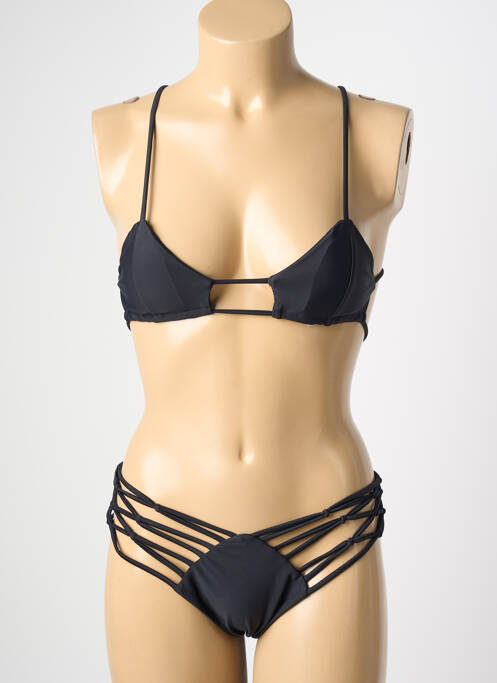 Maillot de bain 2 pièces stretch haut soutien-gorge balconnet noir H.NATHALIE femme