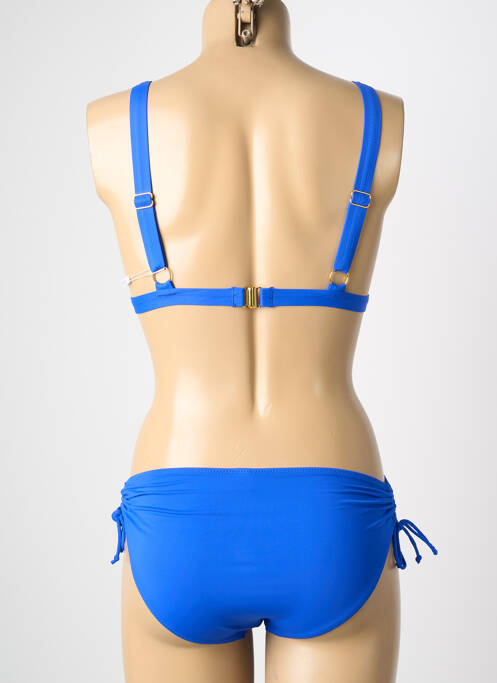 Maillot de bain 2 pièces stretch haut triangles bleu VIDOYA femme