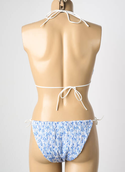 Maillot de bain 2 pièces stretch haut triangles bleu L. BEACH femme