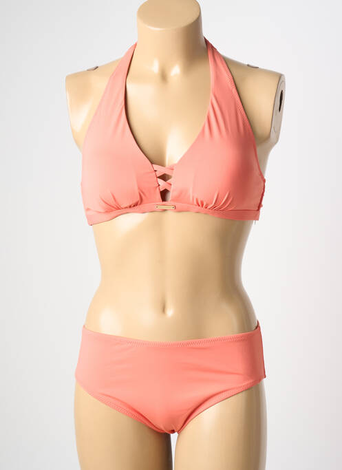 Maillot de bain 2 pièces stretch haut soutien-gorge balconnet rose POWER FLOWER femme
