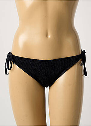 Bas de maillot de bain tissage satiné bikini noir VIOLETTA femme