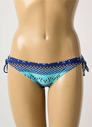 Bas de maillot de bain tissage satiné bikini bleu ESTHER QUEEN femme