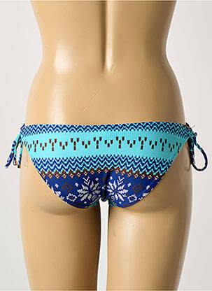 Bas de maillot de bain tissage satiné bikini bleu ESTHER QUEEN femme