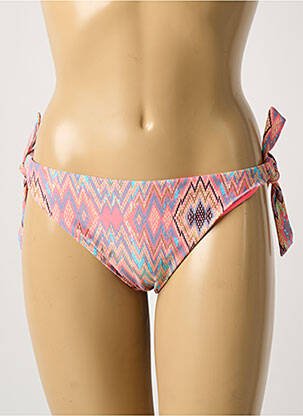Bas de maillot de bain tissage satiné bikini rose RAE femme