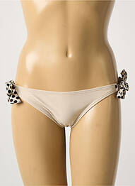 Bas de maillot de bain tissage satiné bikini beige DAG ADOM femme