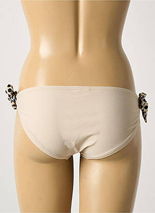 Bas de maillot de bain tissage satiné bikini beige DAG ADOM femme