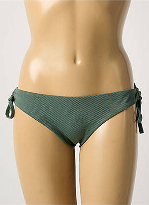 Bas de maillot de bain effet matière satinée bikini vert DAG ADOM femme