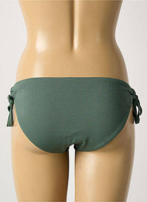Bas de maillot de bain effet matière satinée bikini vert DAG ADOM femme