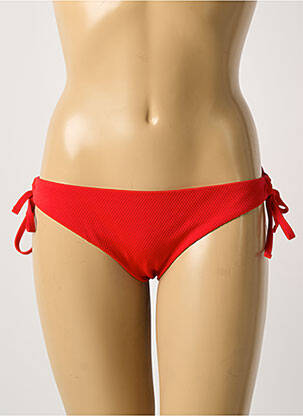 Bas de maillot de bain effet matière satinée bikini rouge DAG ADOM femme