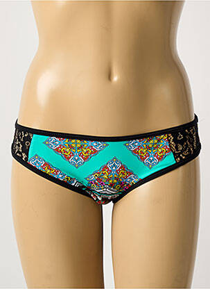 Bas de maillot de bain imprimé fantaisie culotte bleu AMAYI femme