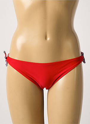 Bas de maillot de bain tissage satiné bikini rouge MARINE femme