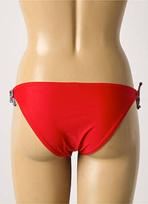 Bas de maillot de bain tissage satiné bikini rouge MARINE femme