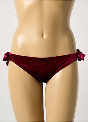 Bas de maillot de bain effet matière satinée bikini rouge H.NATHALIE femme