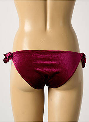 Bas de maillot de bain effet matière satinée bikini rouge H.NATHALIE femme