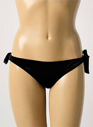 Bas de maillot de bain effet matière satinée bikini noir H.NATHALIE femme
