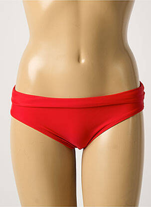 Bas de maillot de bain tissage satiné culotte rouge BIKKI BEACH femme