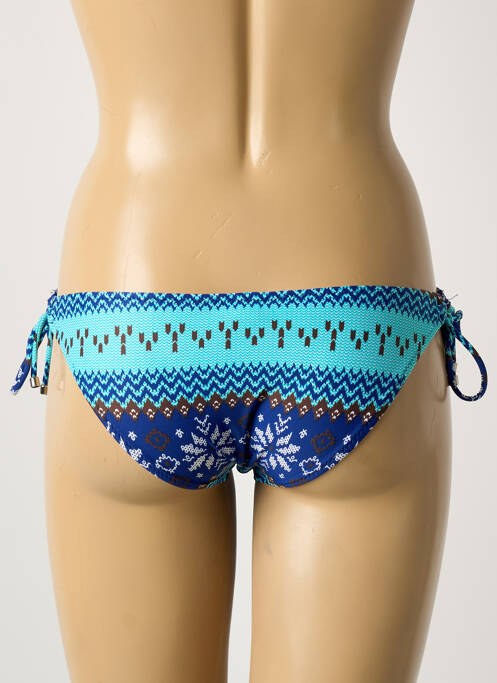 Bas de maillot de bain tissage satiné bikini bleu ESTHER QUEEN femme