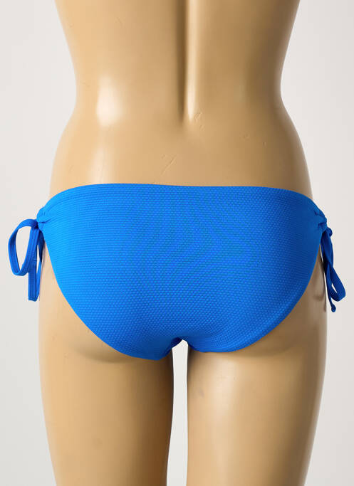 Bas de maillot de bain effet matière satinée bikini bleu DAG ADOM femme