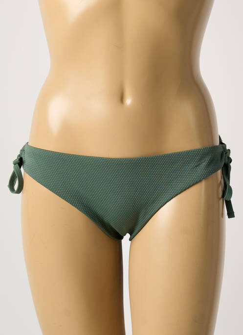 Bas de maillot de bain effet matière satinée bikini vert DAG ADOM femme