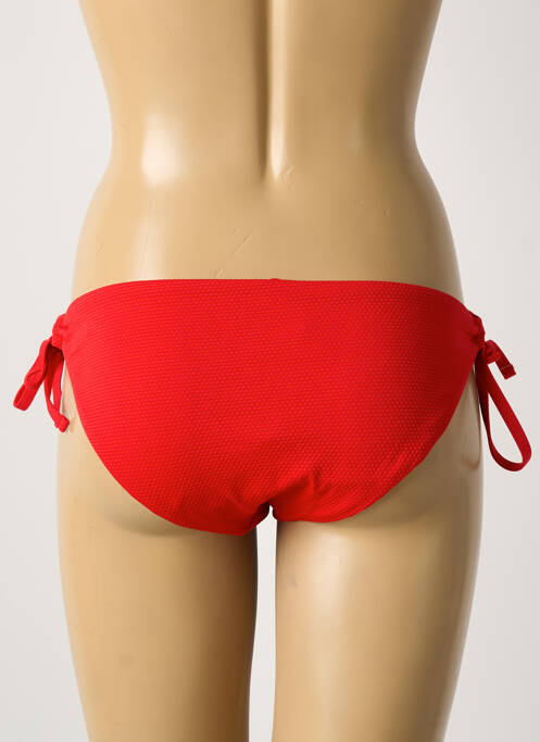 Bas de maillot de bain effet matière satinée bikini rouge DAG ADOM femme