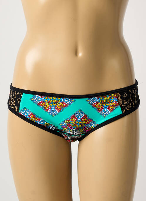 Bas de maillot de bain imprimé fantaisie culotte bleu AMAYI femme