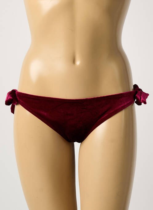 Bas de maillot de bain effet matière satinée bikini rouge H.NATHALIE femme