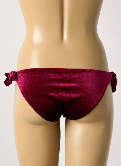 Bas de maillot de bain effet matière satinée bikini rouge H.NATHALIE femme