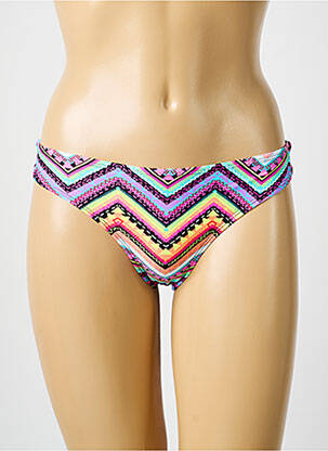 Bas de maillot de bain imprimé fantaisie culotte violet BIKKI BEACH femme