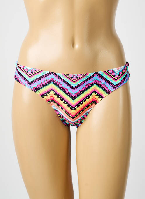 Bas de maillot de bain imprimé fantaisie culotte violet BIKKI BEACH femme