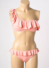 Maillot de bain 2 pièces stretch haut bandeau rose RAE femme